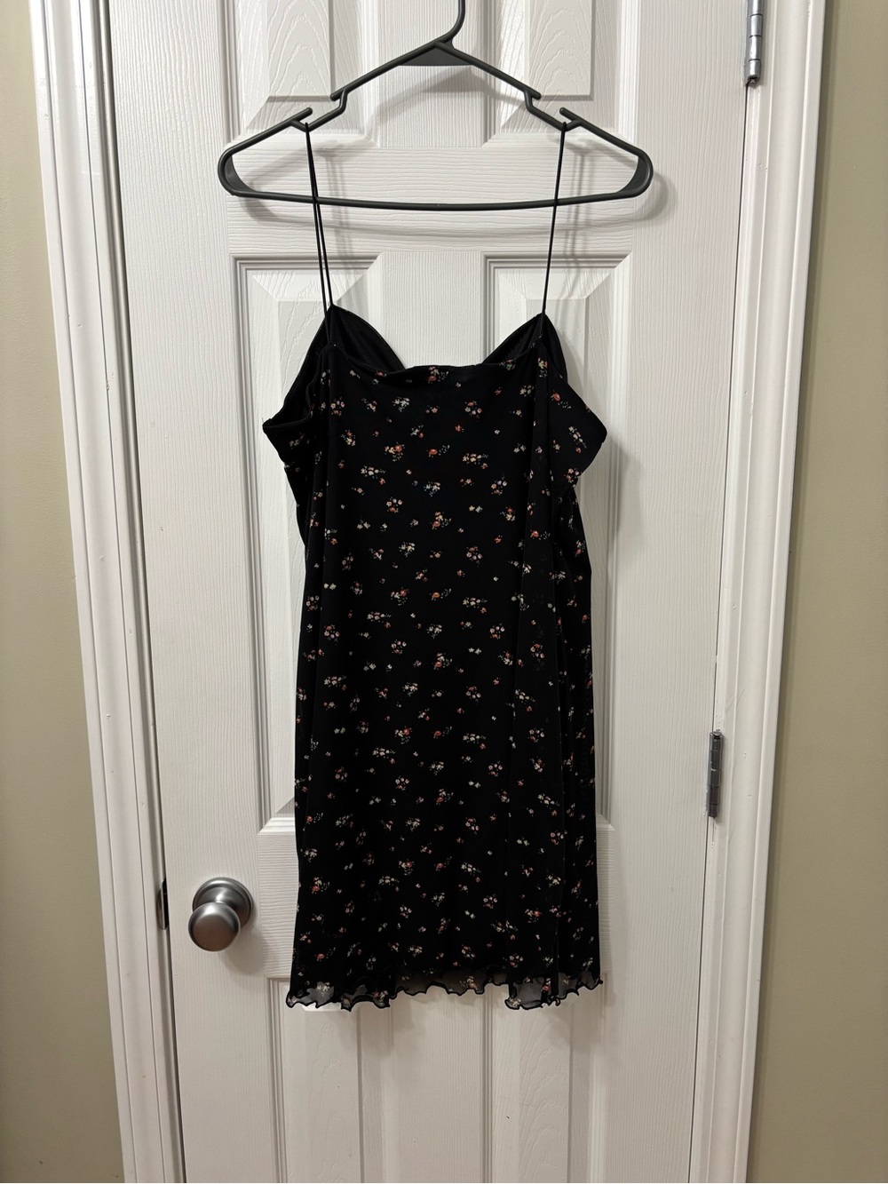 Rue 21 Floral Mesh Hem Slip Dress Size XL Y2K Cottagecore Grunge Mini Dress - Picture 7 of 8